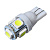 Автолампа LED светодиод T10 (W5*W) 12V 5050 5 диодов SMD  Белая